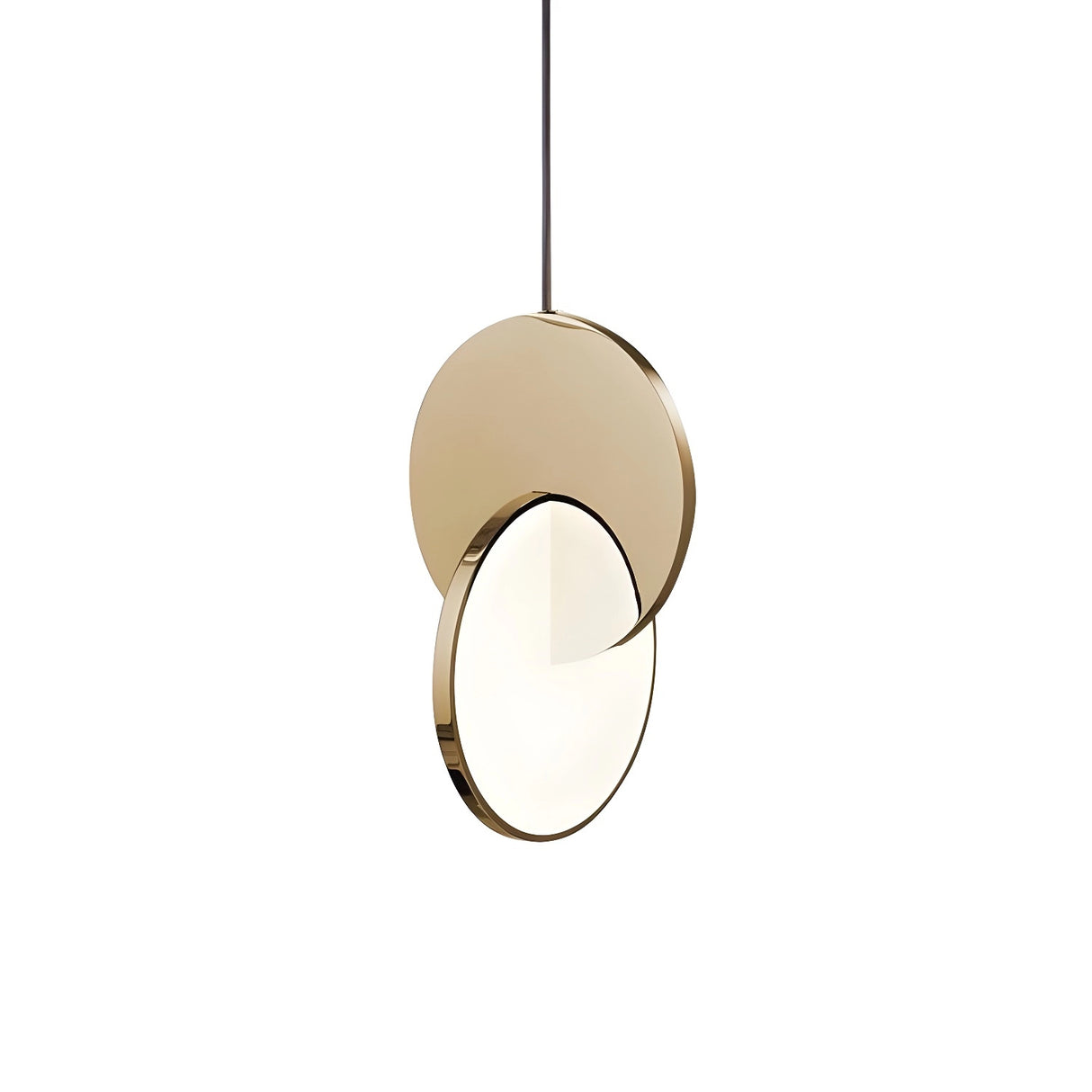 Modern Round Metal Dimmable LED Pendant Light Image - 16