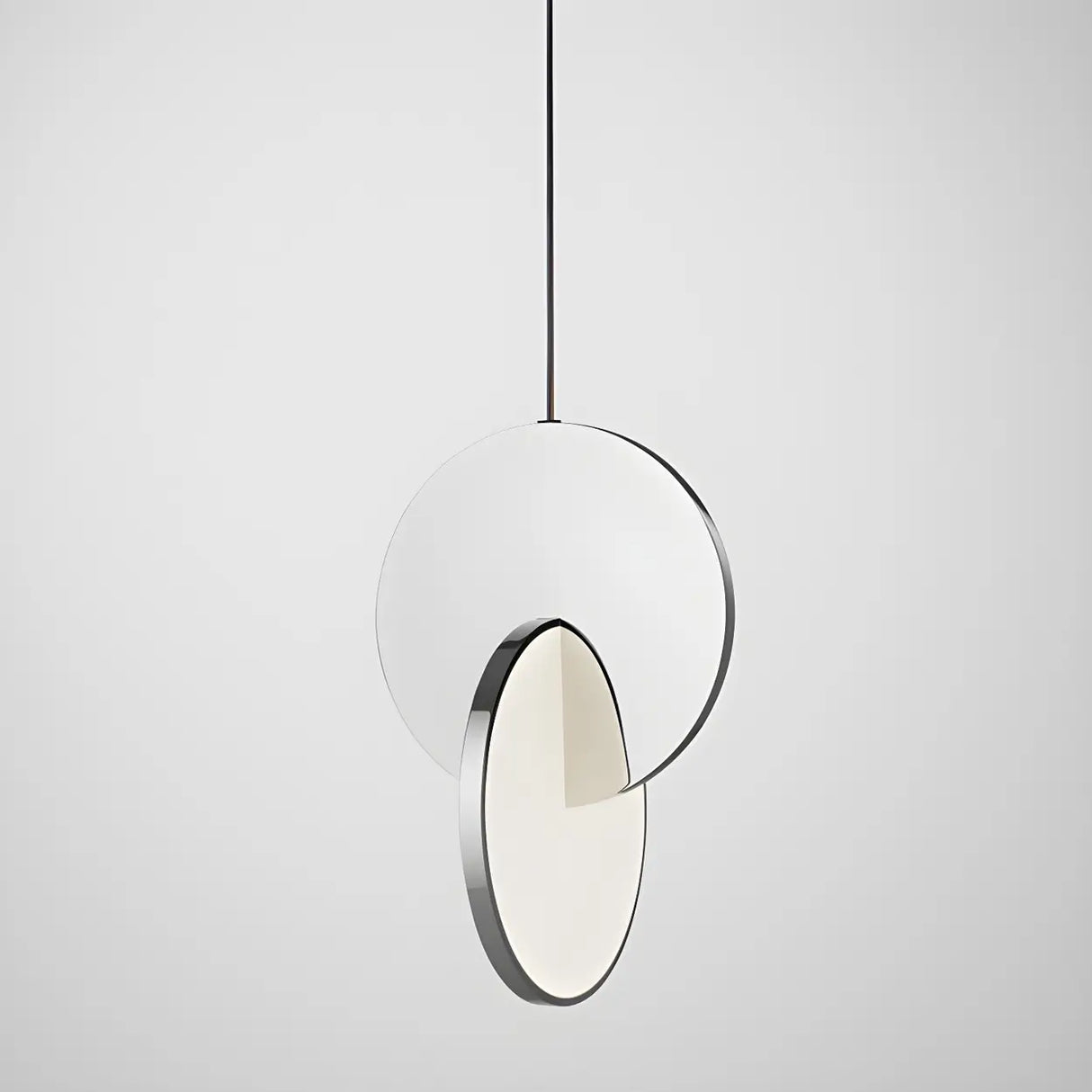 Modern Round Metal Dimmable LED Pendant Light Image - 3