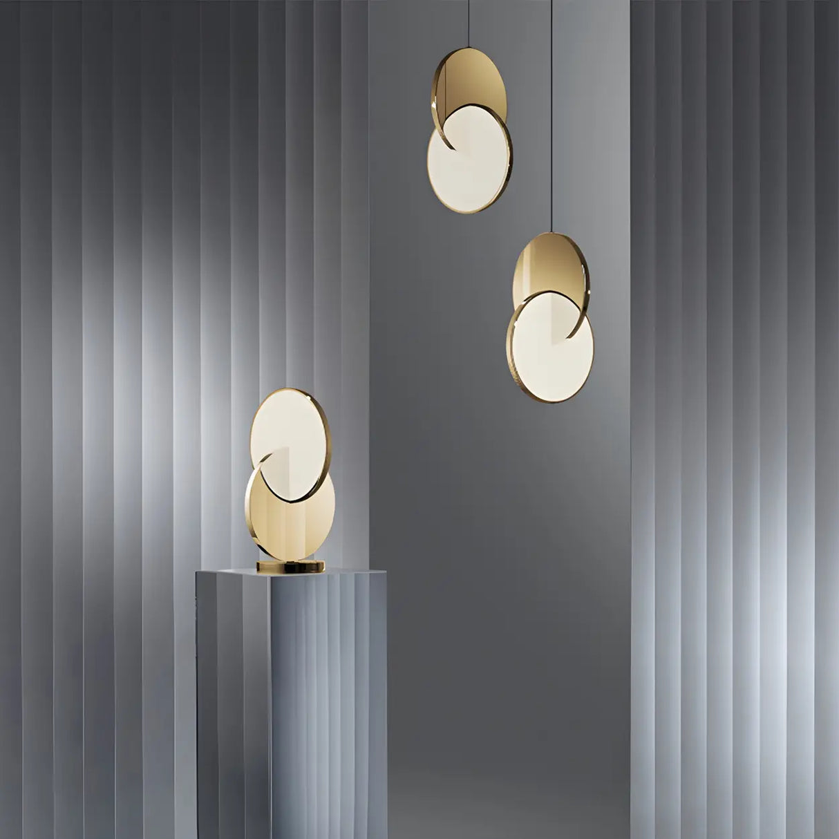 Modern Round Metal Dimmable LED Pendant Light Image - 5