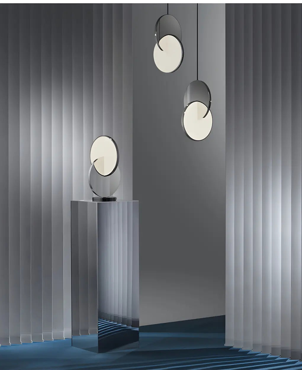 Modern Round Metal Dimmable LED Pendant Light Image - 13