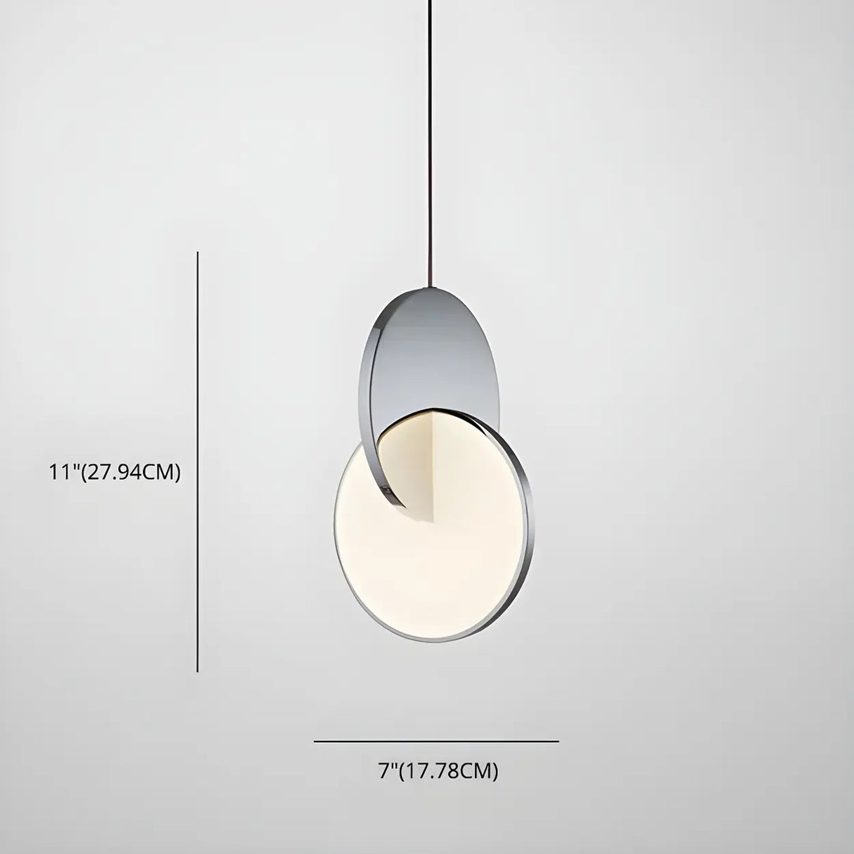 Modern Round Metal Dimmable LED Pendant Light Image - 15