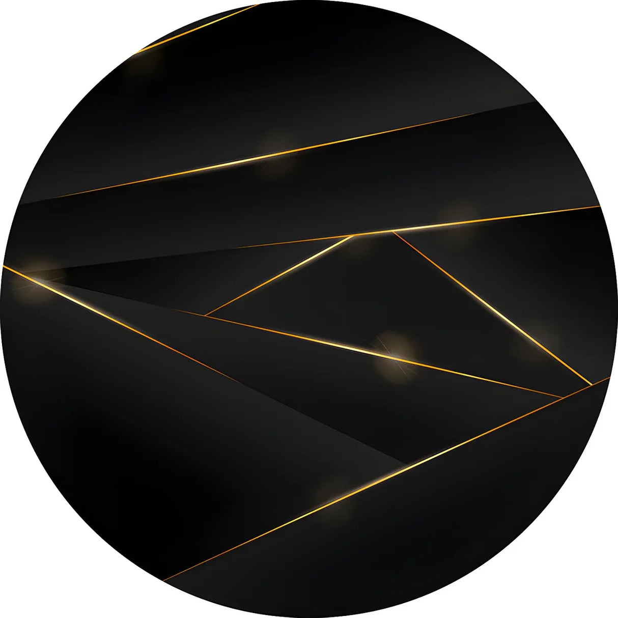 Modern Round Polyester Black Geometric Anti-Slip Rug Image - 7