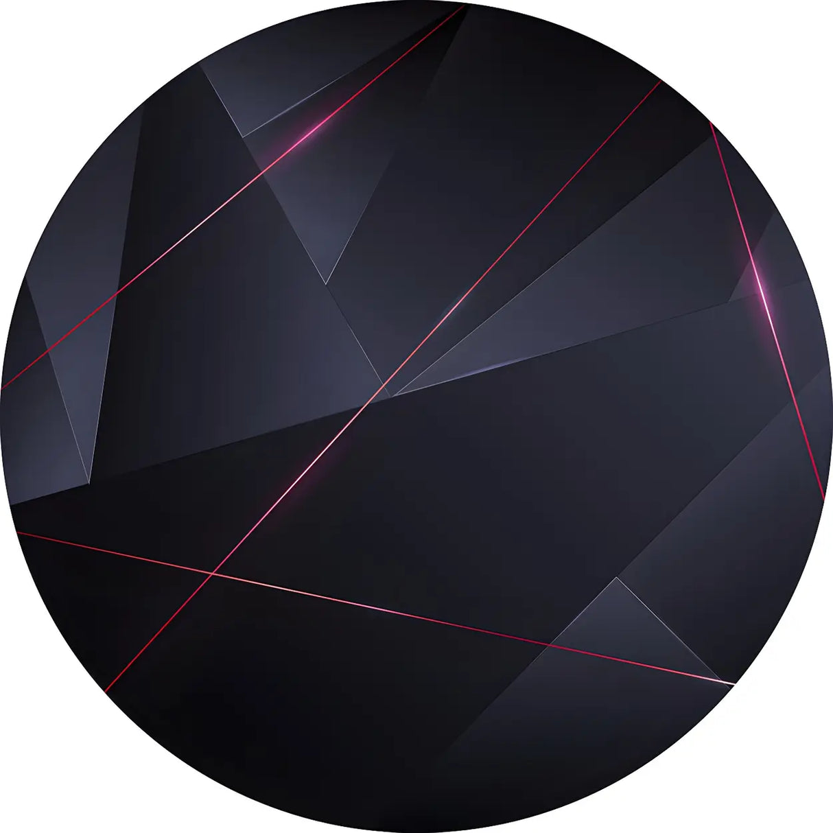 Modern Round Polyester Black Geometric Anti-Slip Rug Image - 9