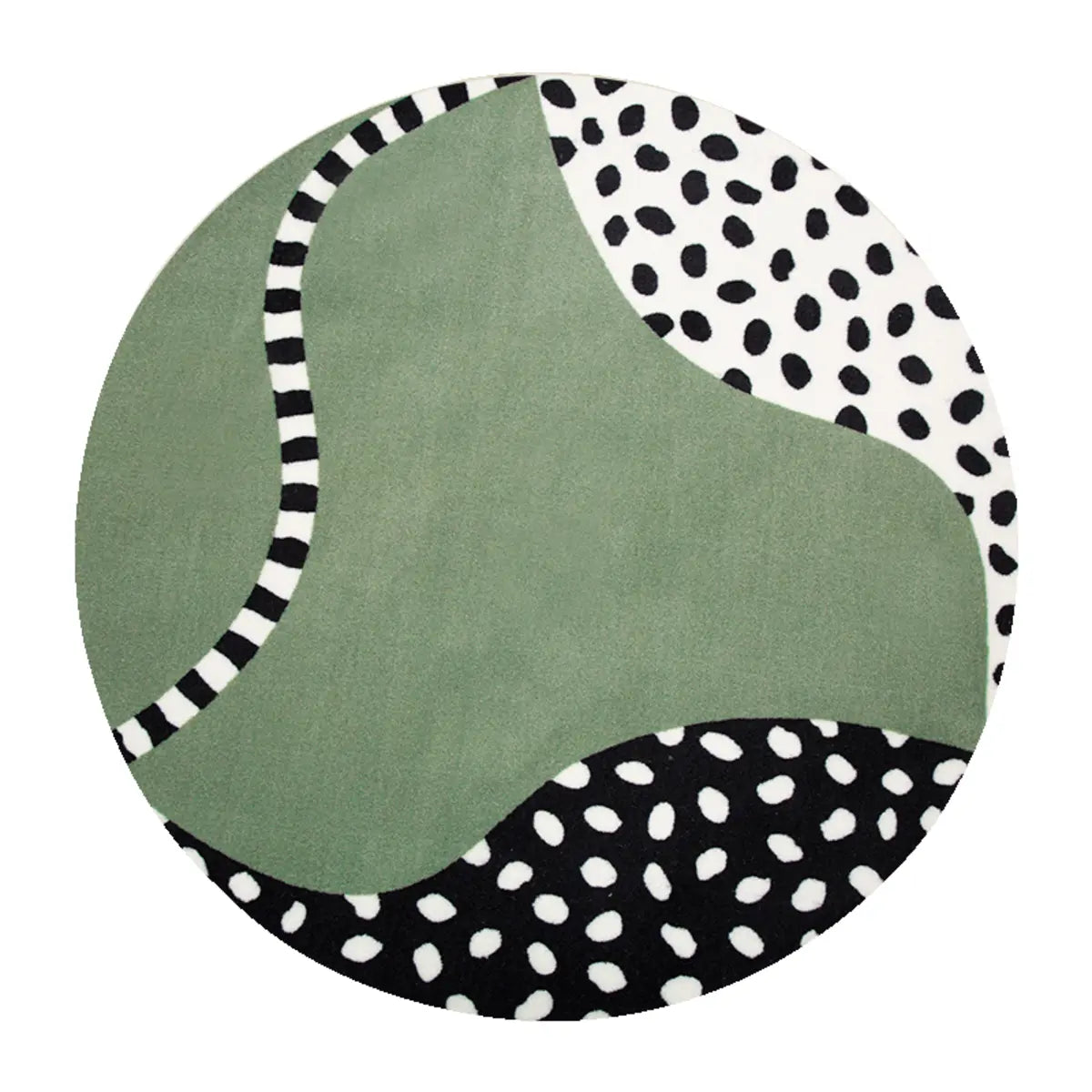 Modern Round Polyester Wildlife Orange Area Rug Image - 4