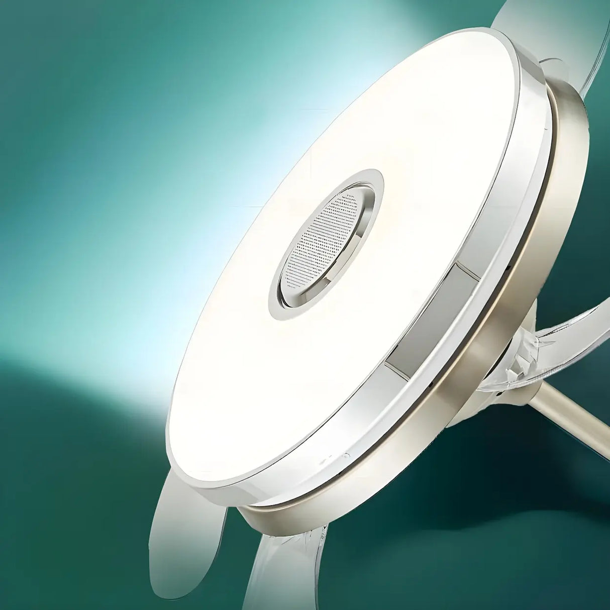 Modern Round Retractable Blades Ceiling Fan with Light Image - 11