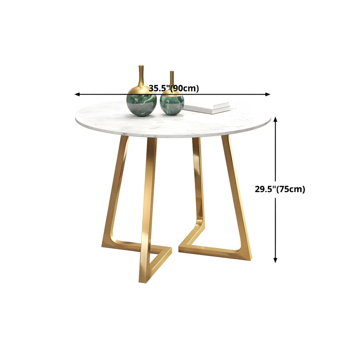 Modern Round Scratch Resistant Stone Dining Table Image - 11