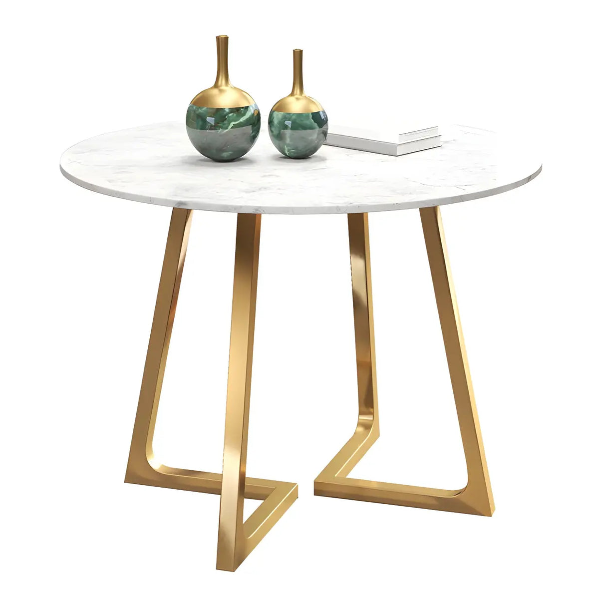 Modern Round Scratch Resistant Stone Dining Table Image - 5