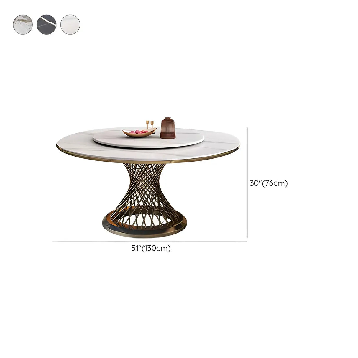Modern Round Scratch Resistant Stone Lazy Susan Dining Table Image - 10