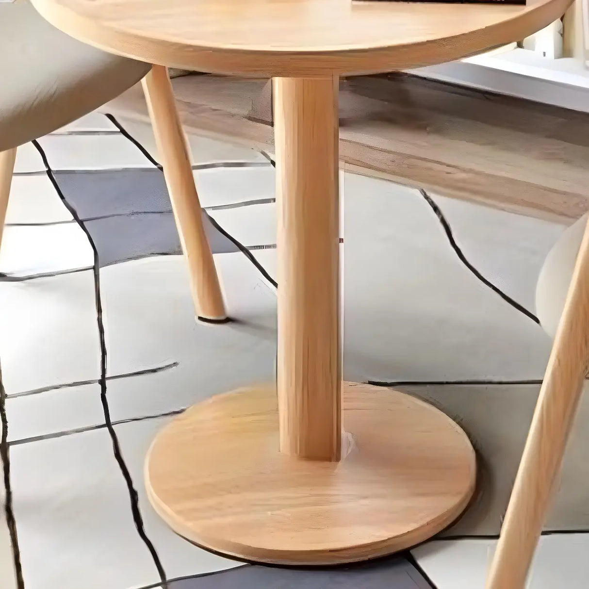 Modern Round White Bistro Dining Table Image - 10
