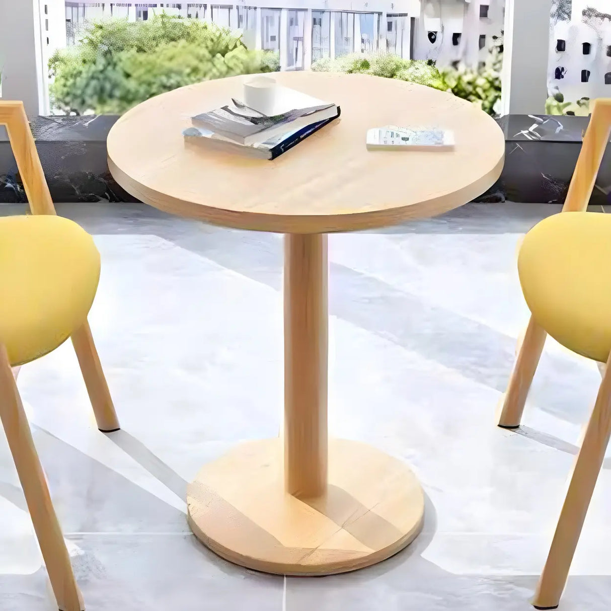 Modern Round White Bistro Dining Table Image - 2