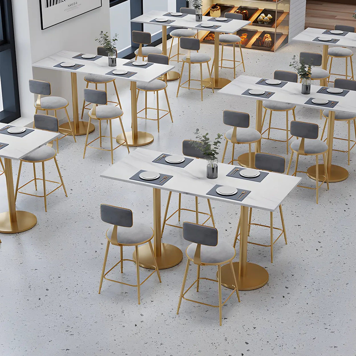 Modern Round White Marble Scratch Resistant Dining Table Image - 11