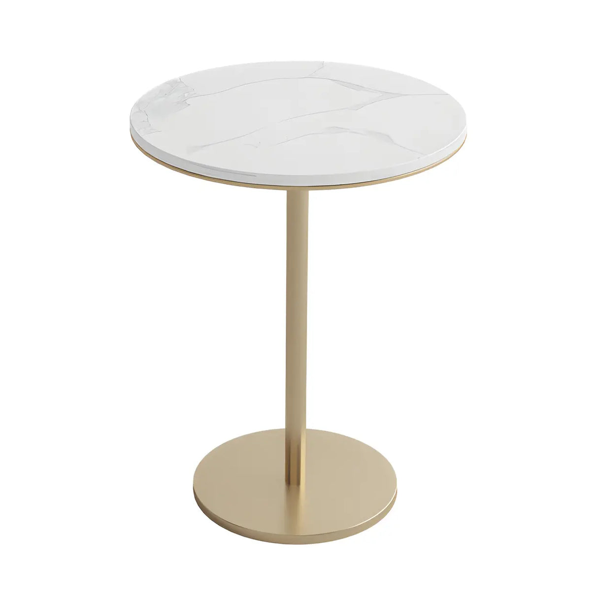 Modern Round White Marble Scratch Resistant Dining Table Image - 2