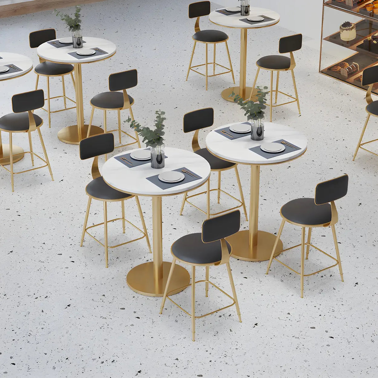 Modern Round White Marble Scratch Resistant Dining Table Image - 6