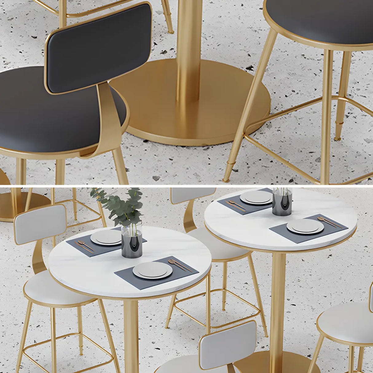 Modern Round White Marble Scratch Resistant Dining Table Image - 8