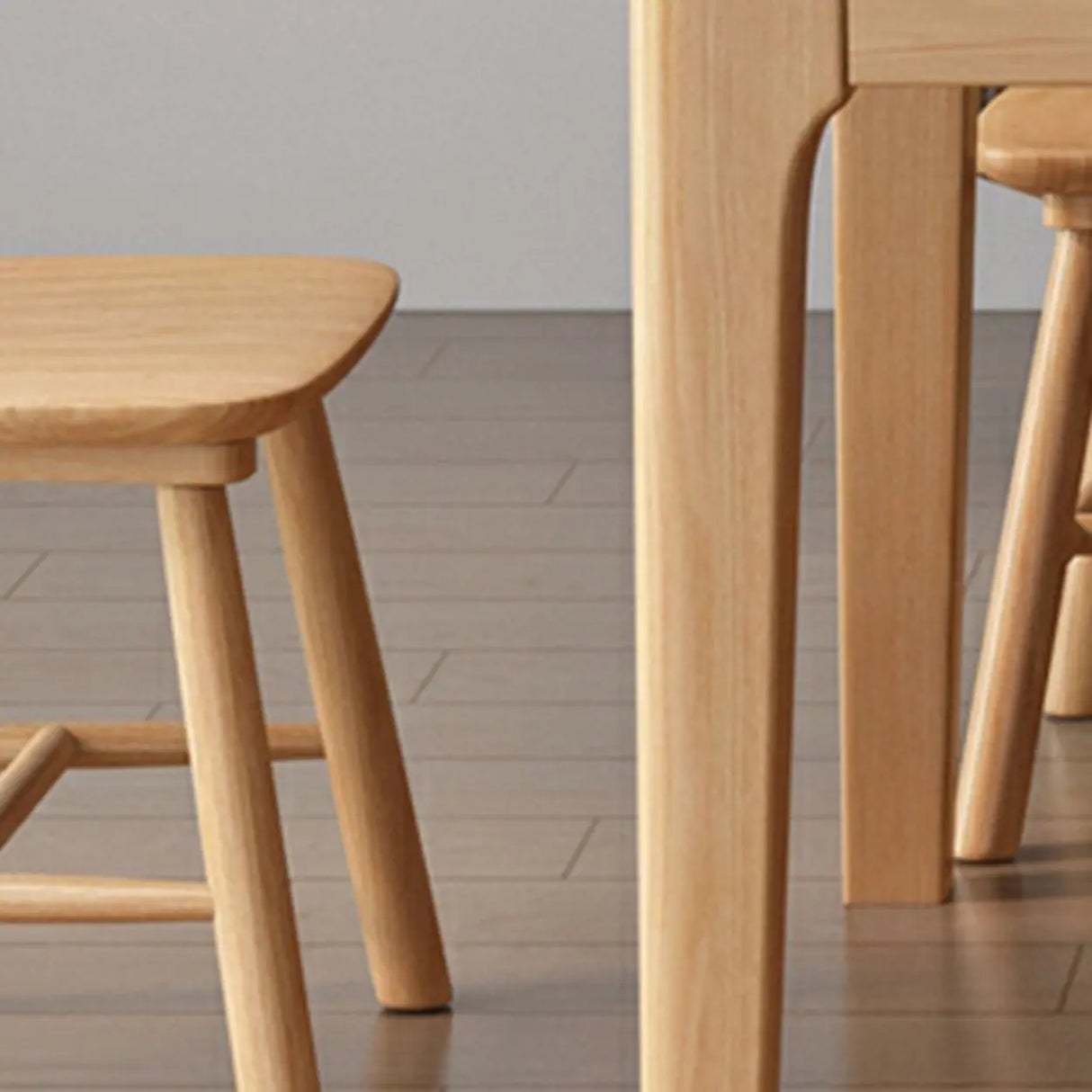 Modern Round Wood Dining Table for Kitchen Extendable Image - 12