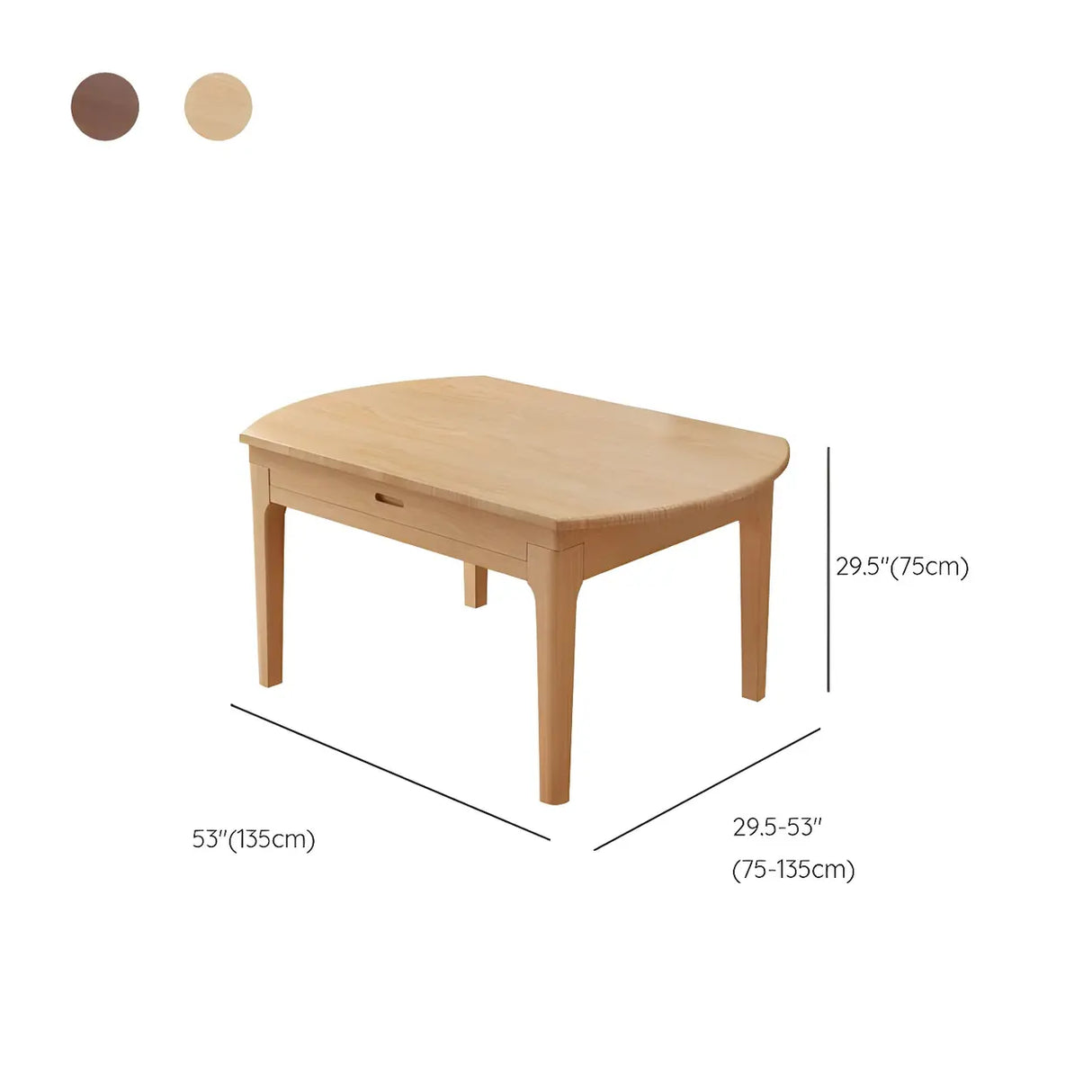 Modern Round Wood Dining Table for Kitchen Extendable Image - 14