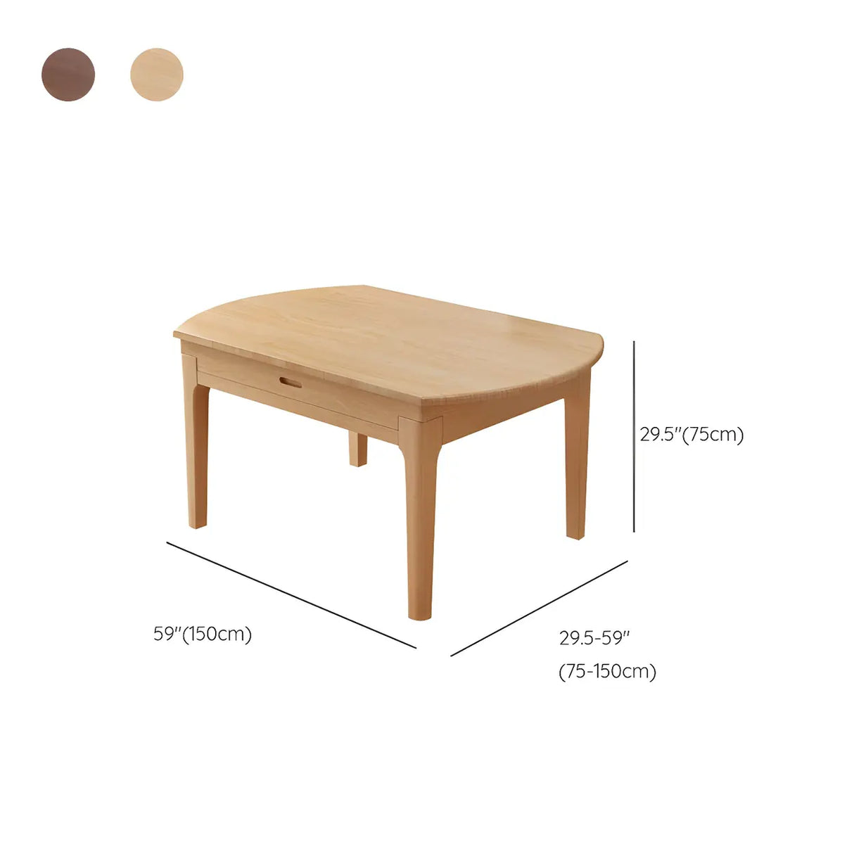 Modern Round Wood Dining Table for Kitchen Extendable Image - 15