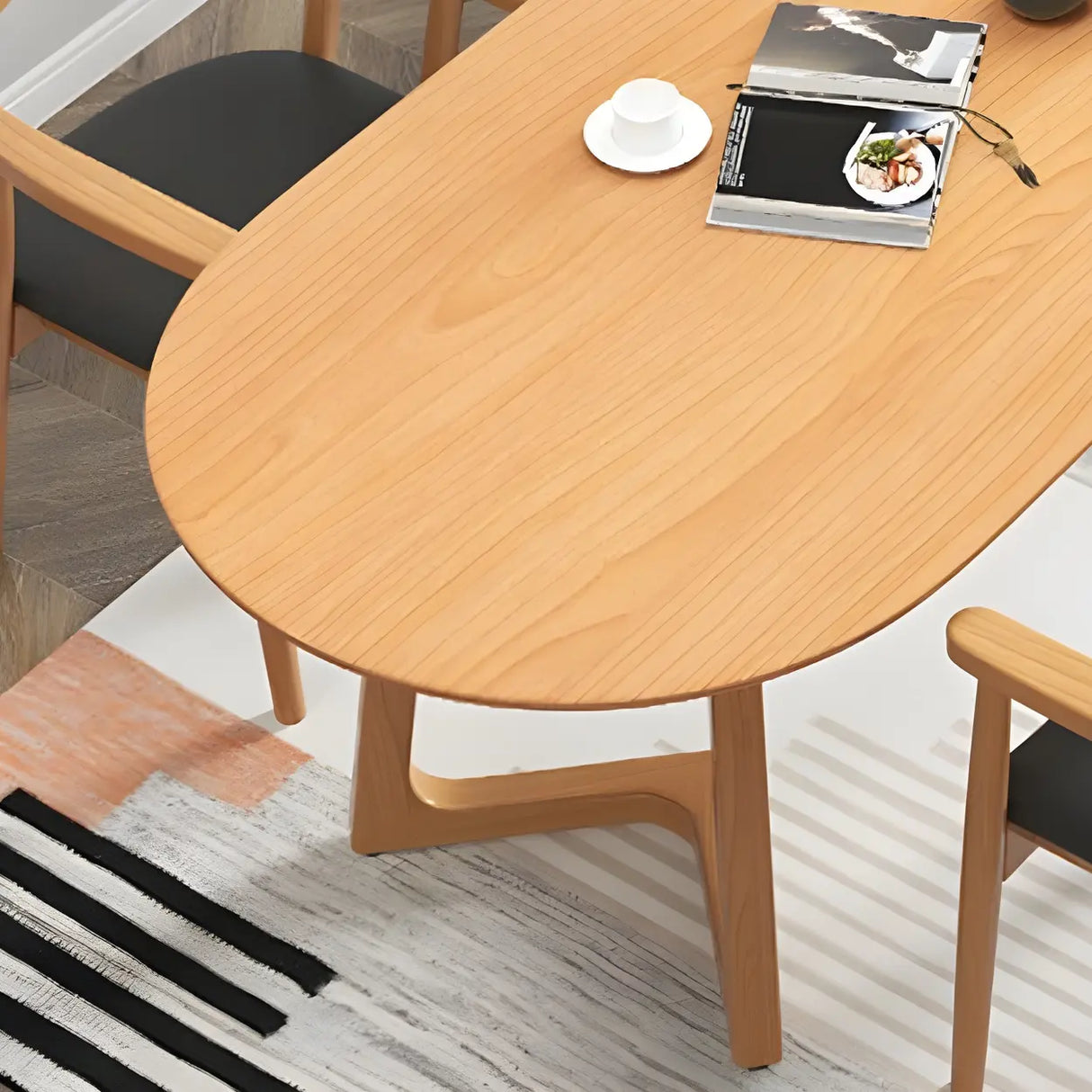 Modern Rustic Oval Pine Double Pedestal Dining Table Image - 7