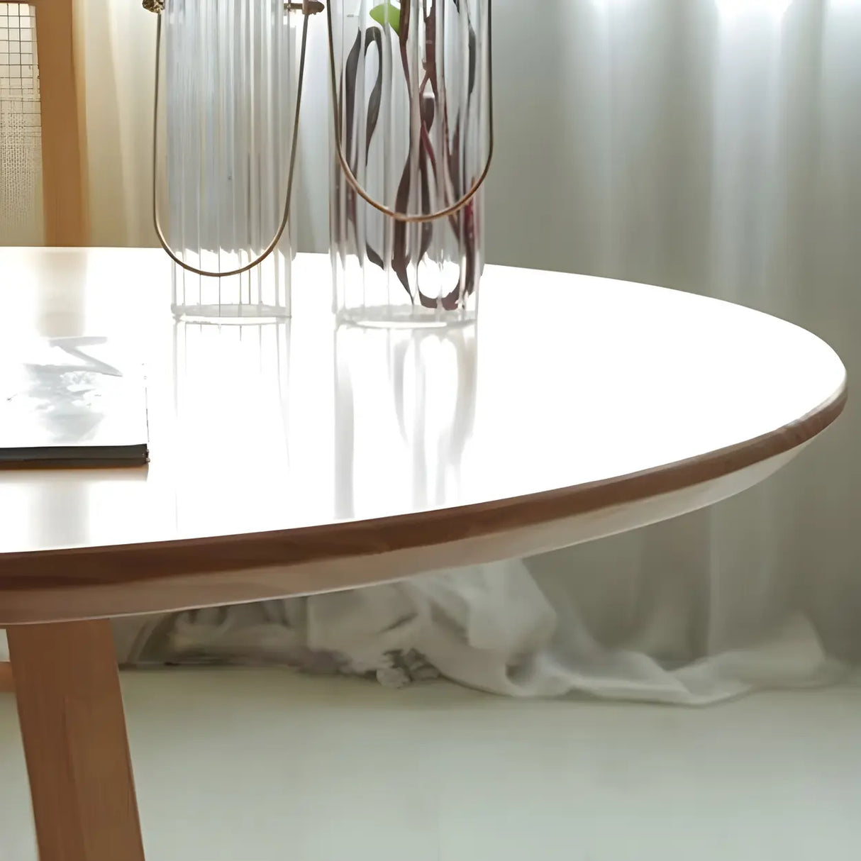 Modern Rustic Oval Pine Double Pedestal Dining Table Image - 8