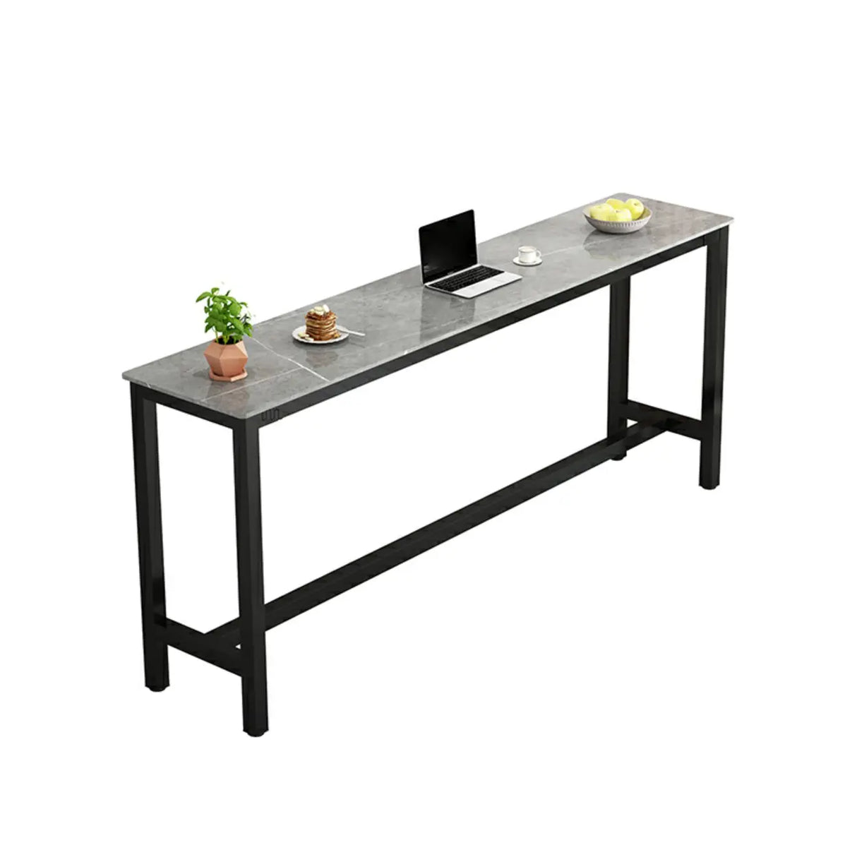 Modern Scratch Resistant Footrest Rectangular Narrow Bar Table Image - 7