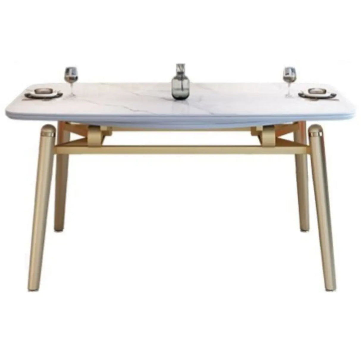 Modern Scratch-Resistant Oval Self-Storing Leaf Dining Table Image - 5