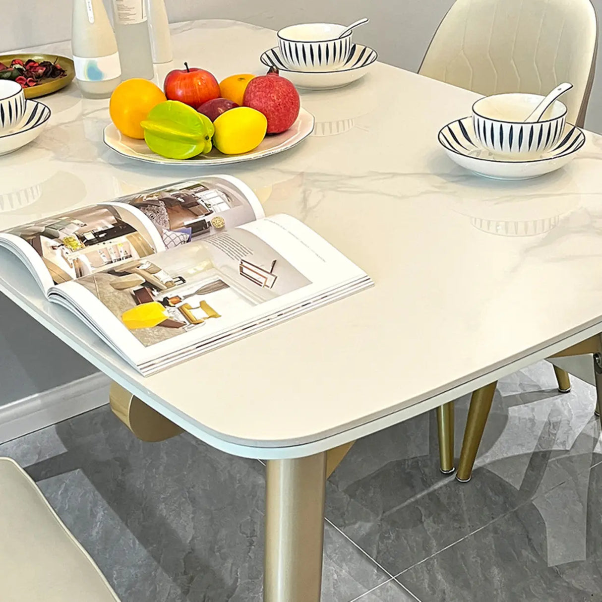 Modern Scratch-Resistant Oval Self-Storing Leaf Dining Table Image - 8