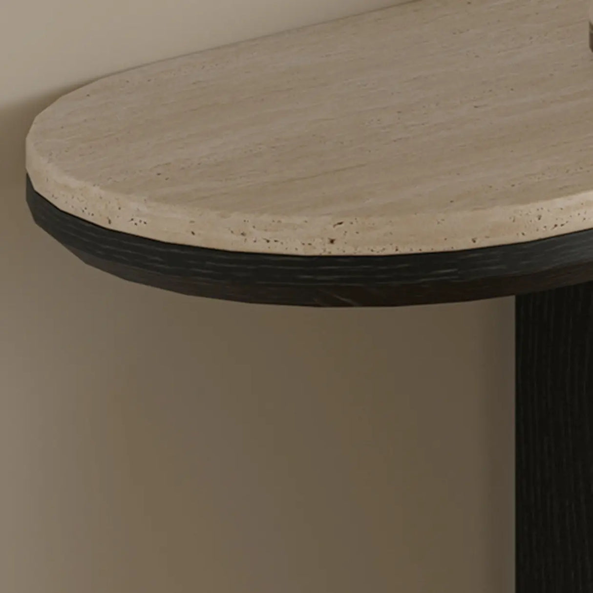 Modern Scratch Resistant Oval Stone Top Console Table Image - 7