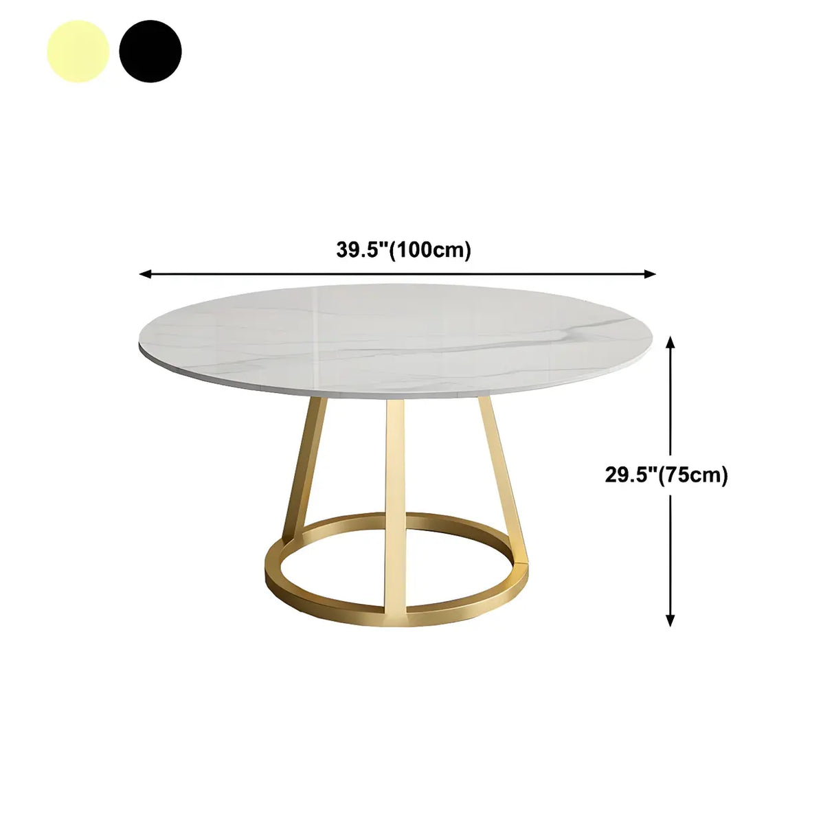 Modern Scratch Resistant Round White Stone Dining Table Image - 9