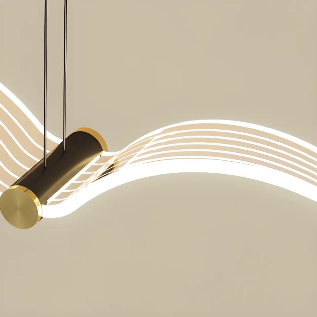 Modern Seagull LED Pendant Light for Lobby, White, Large Image - 9