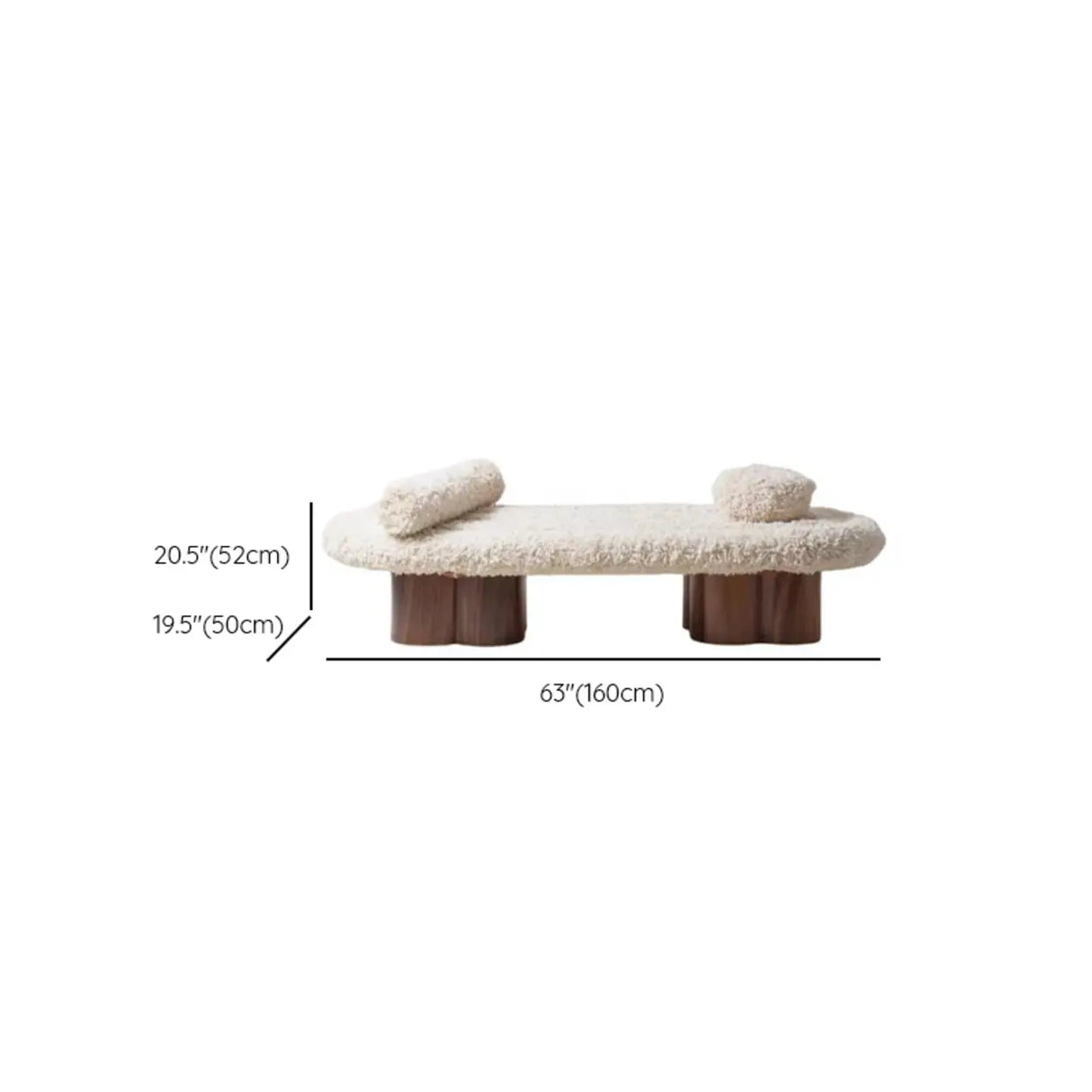 Modern Shearling Cloud Daybed with Unique Wood Legs Image - 9