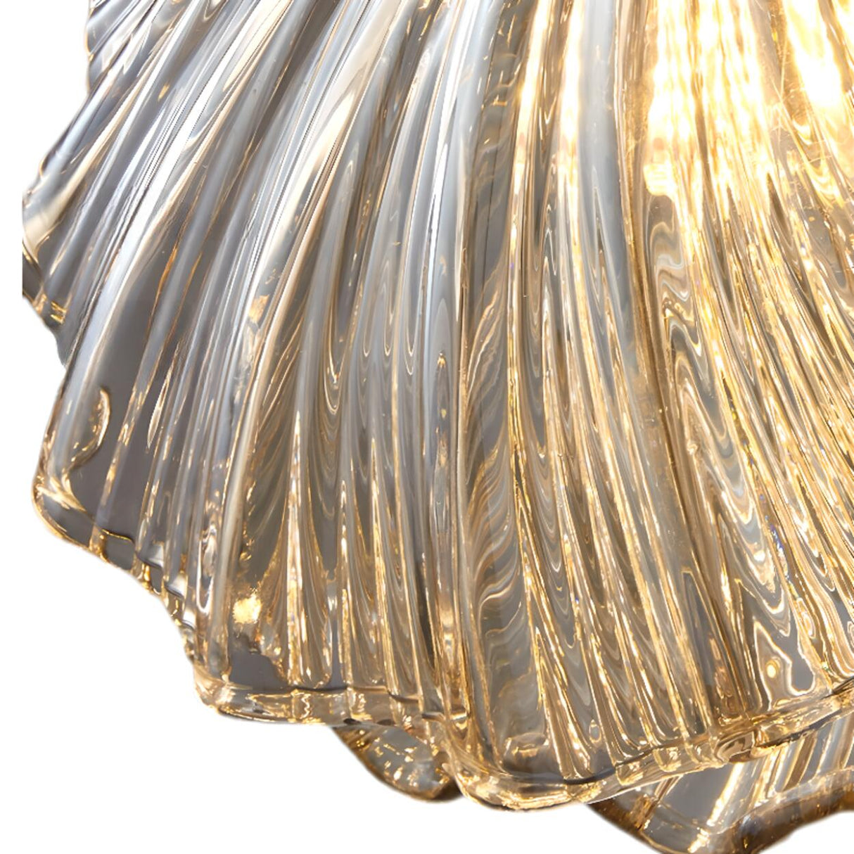 Modern Shell Glass Pendant Light Flexible Length Image - 10
