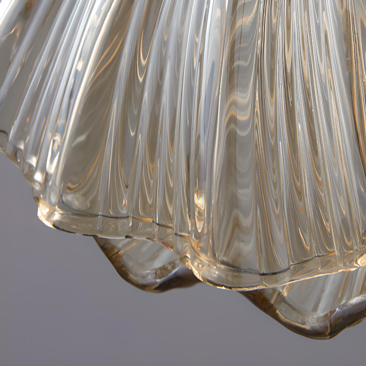 Modern Shell Glass Pendant Light Flexible Length Image - 12