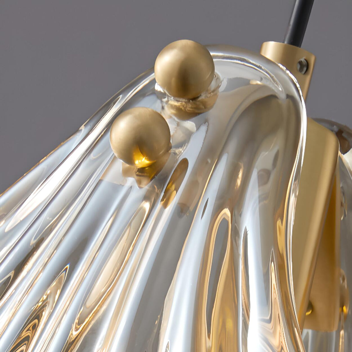 Modern Shell Glass Pendant Light Flexible Length Image - 13