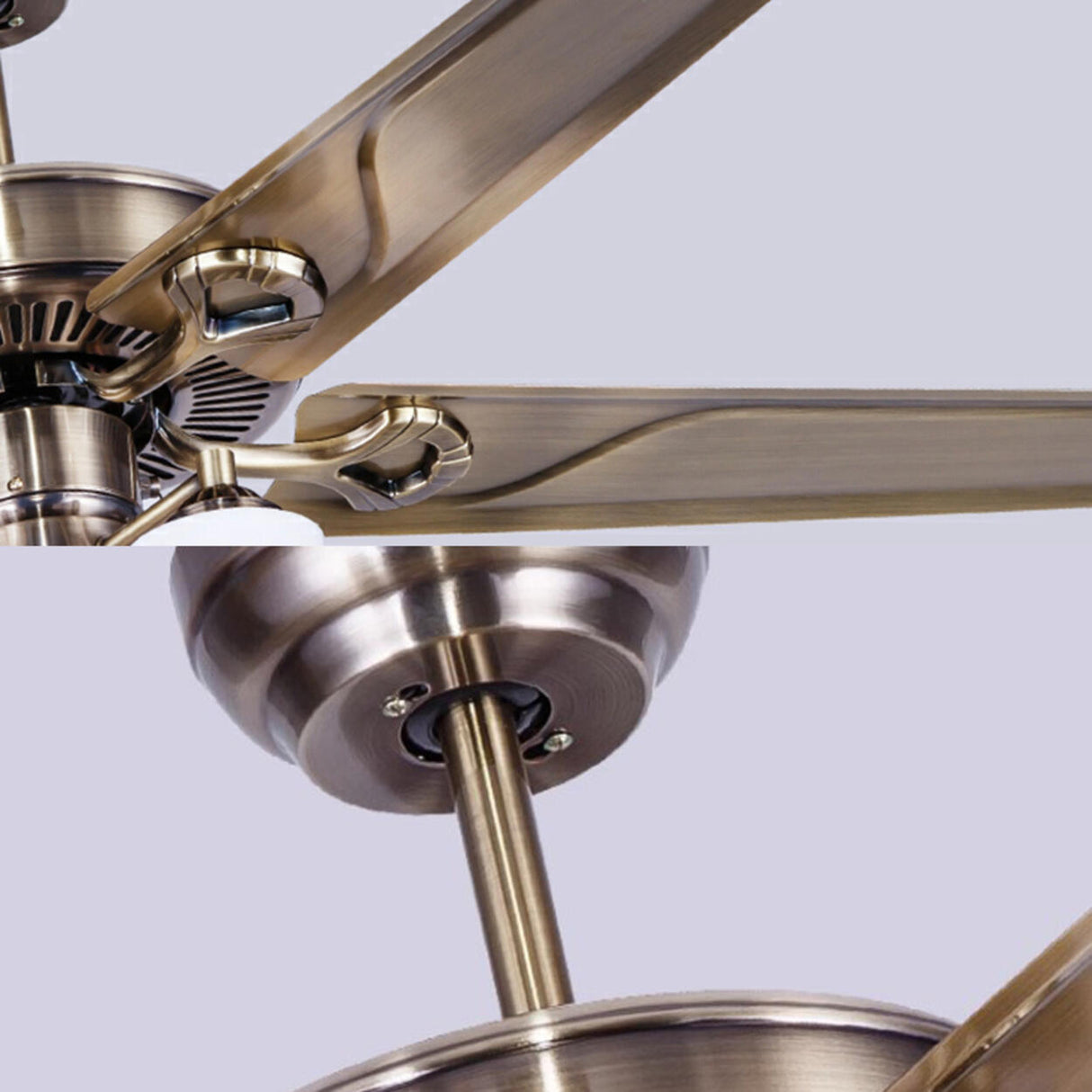 Modern Silver 5 Blade Metal Windmill Ceiling Fan Light Image - 13