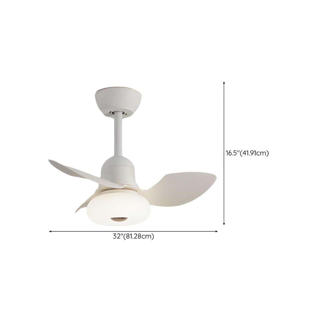 Modern Simple 3 Blade White LED Ceiling Fan with Light Image - 20