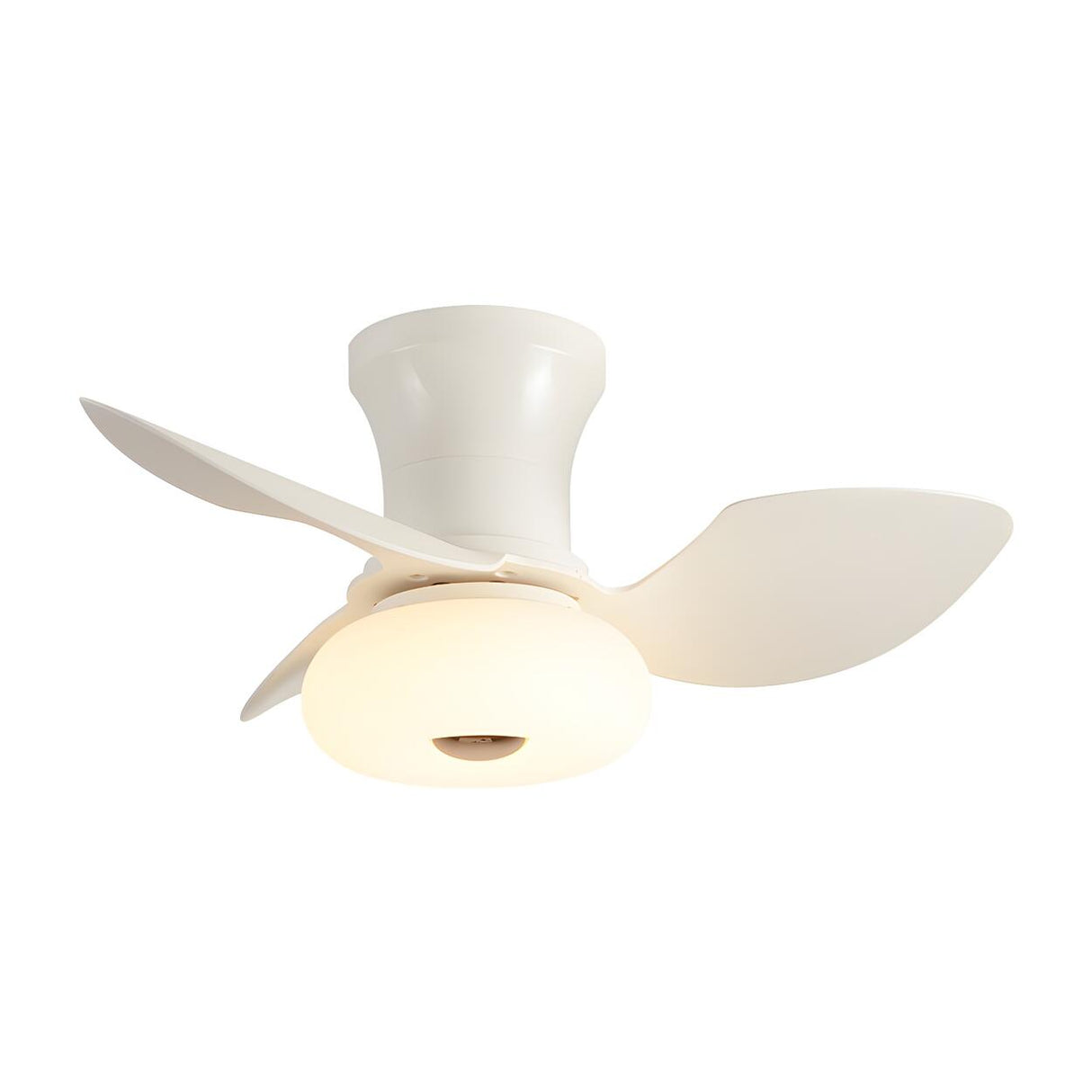 Modern Simple 3 Blade White LED Ceiling Fan with Light Image - 5