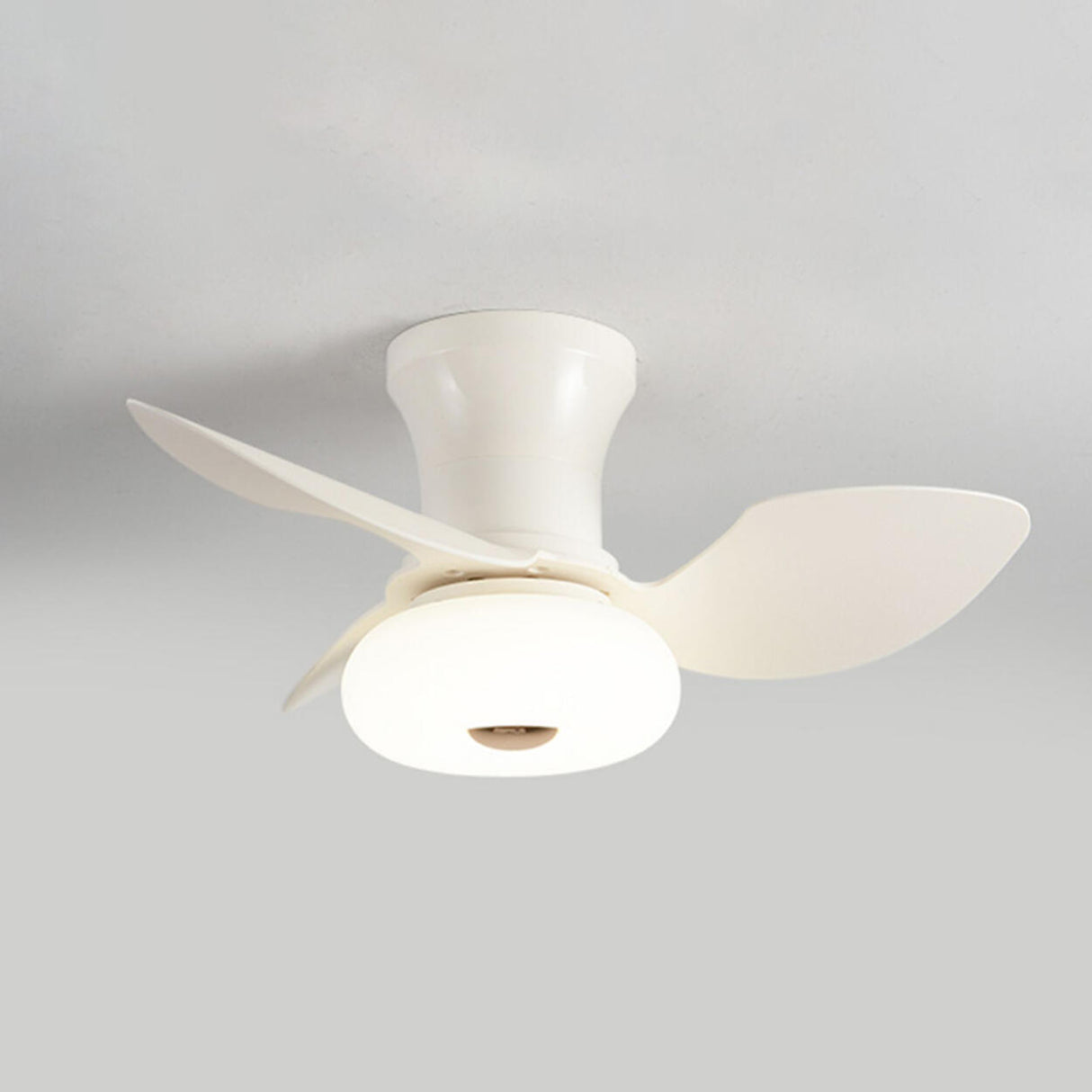 Modern Simple 3 Blade White LED Ceiling Fan with Light Image - 7