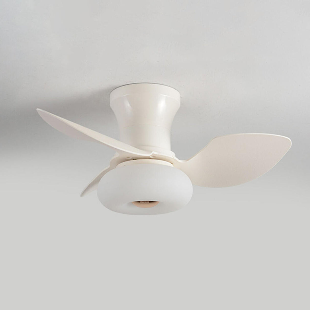 Modern Simple 3 Blade White LED Ceiling Fan with Light Image - 9
