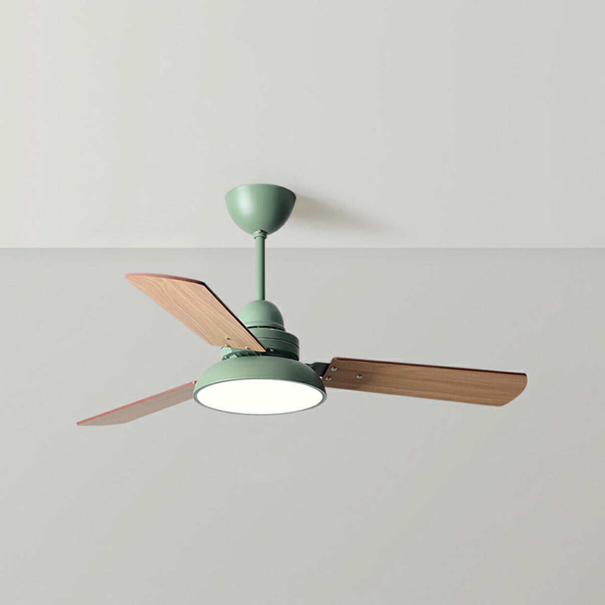 Modern Simple 3 Wood Blades LED Ceiling Fan Light Image - 17