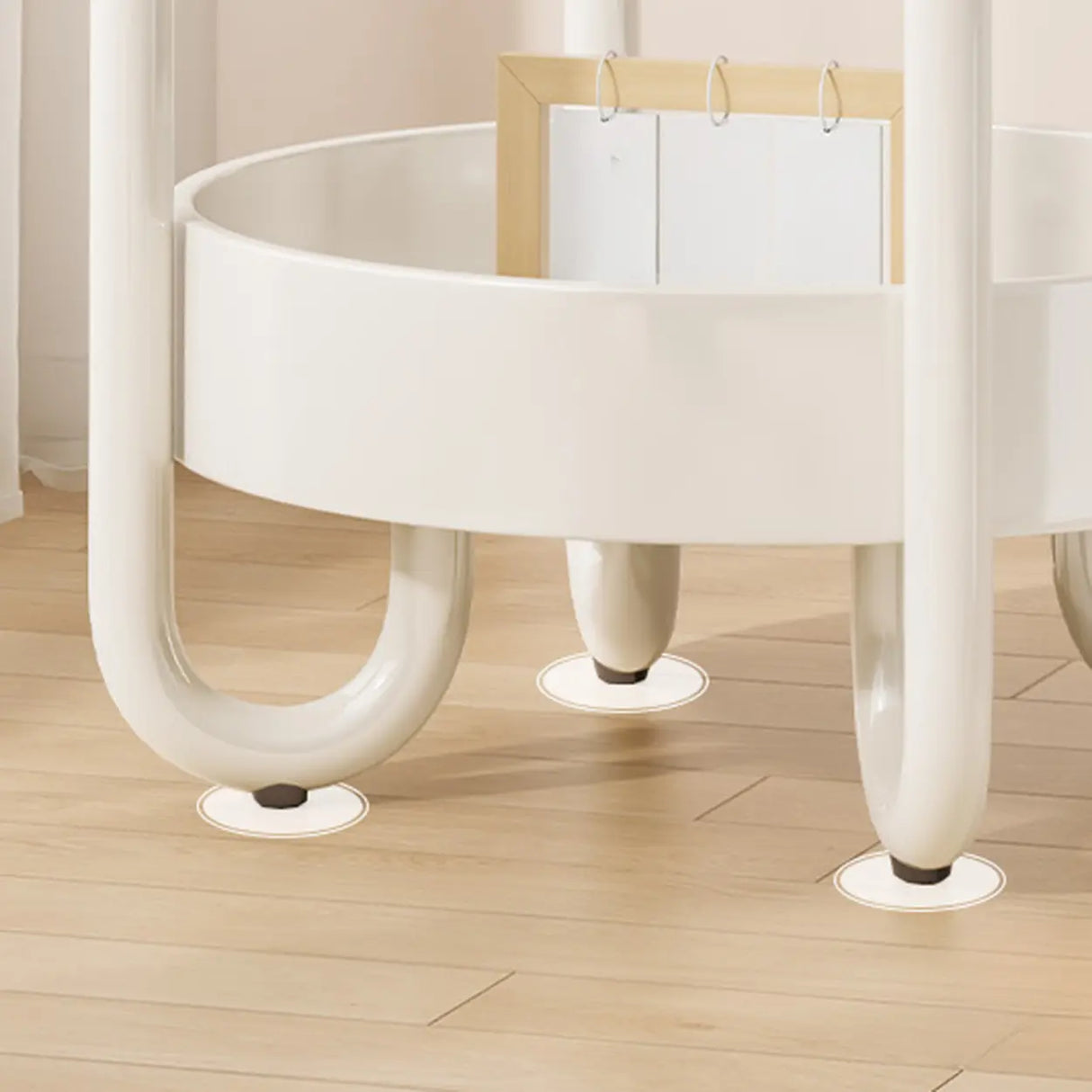 Modern Simple Black Small Side Table with Shelf Image - 7