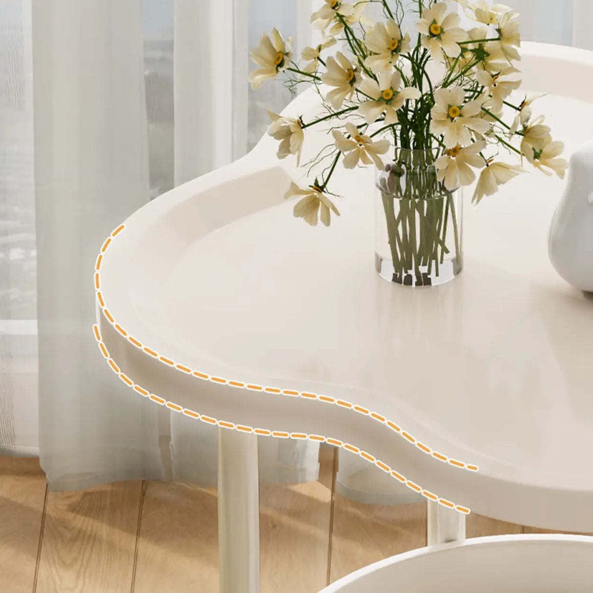 Modern Simple Black Small Side Table with Shelf Image - 9