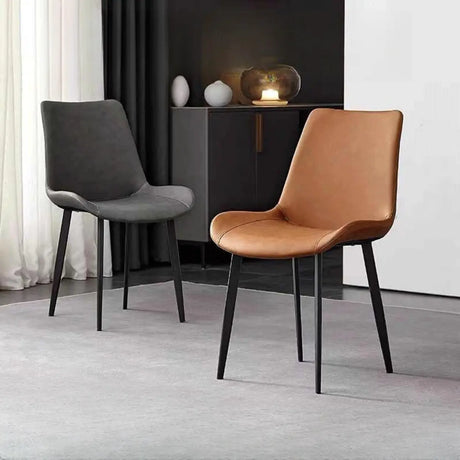 Modern Simple Closed Back Upholster Side Dining Chair Image - 1