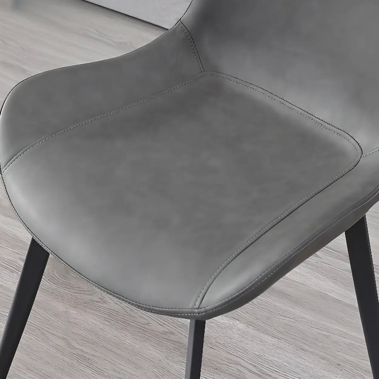 Modern Simple Closed Back Upholster Side Dining Chair Image - 10