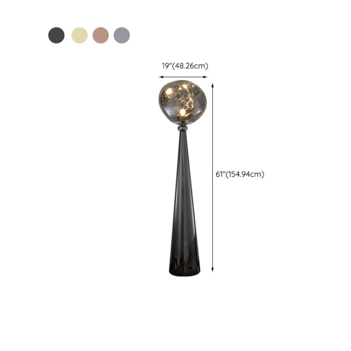 Modern Simple Column Sculptural Globe Floor Lamp Image - 17