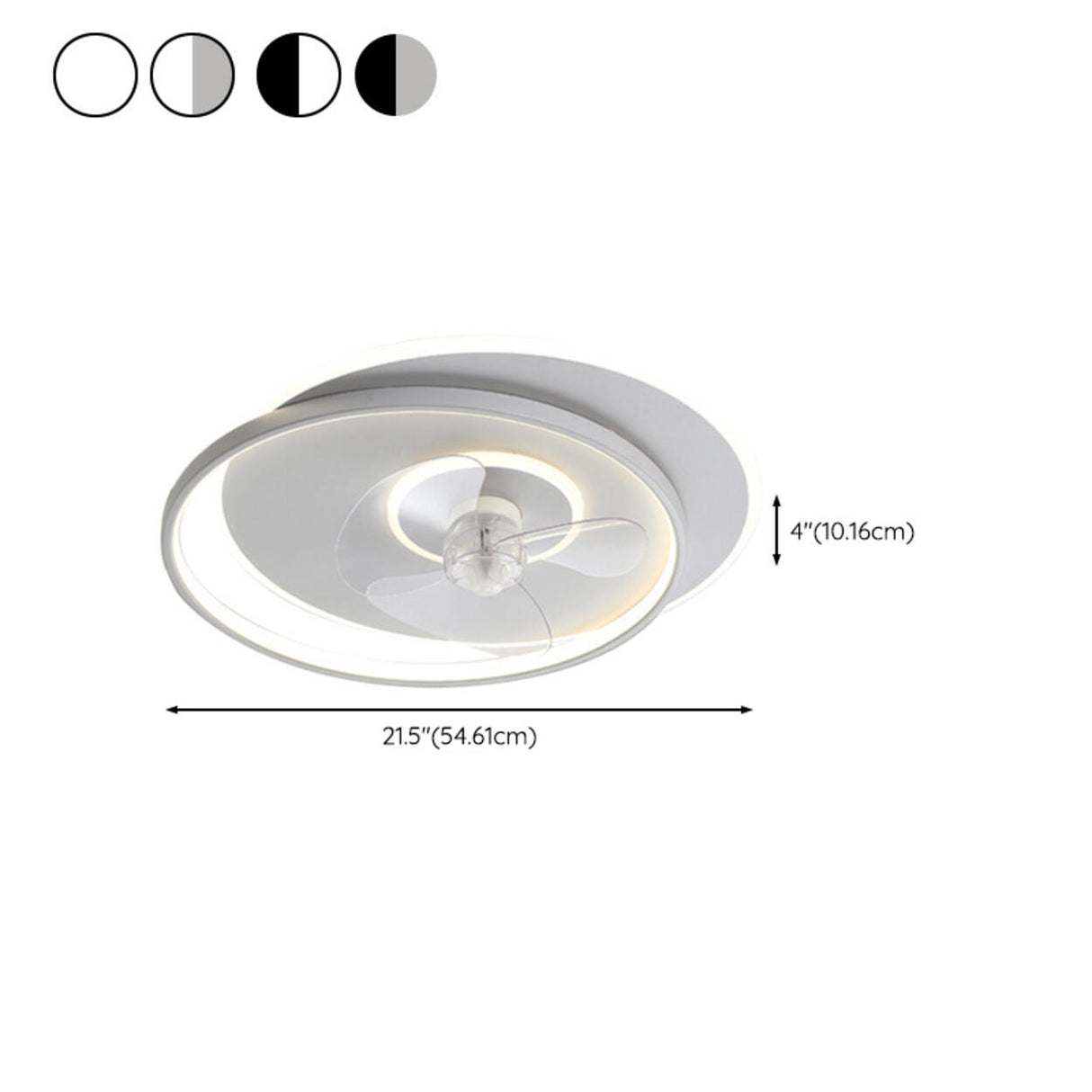 Modern Simple Flush Mount Circle Ceiling Fan with Light Image - 14