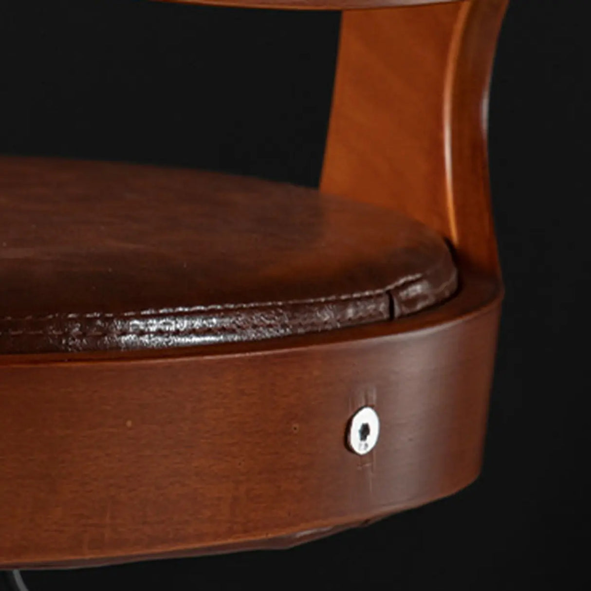 Modern Simple Gray Rotatable Round Bar Stool with Back Image - 10