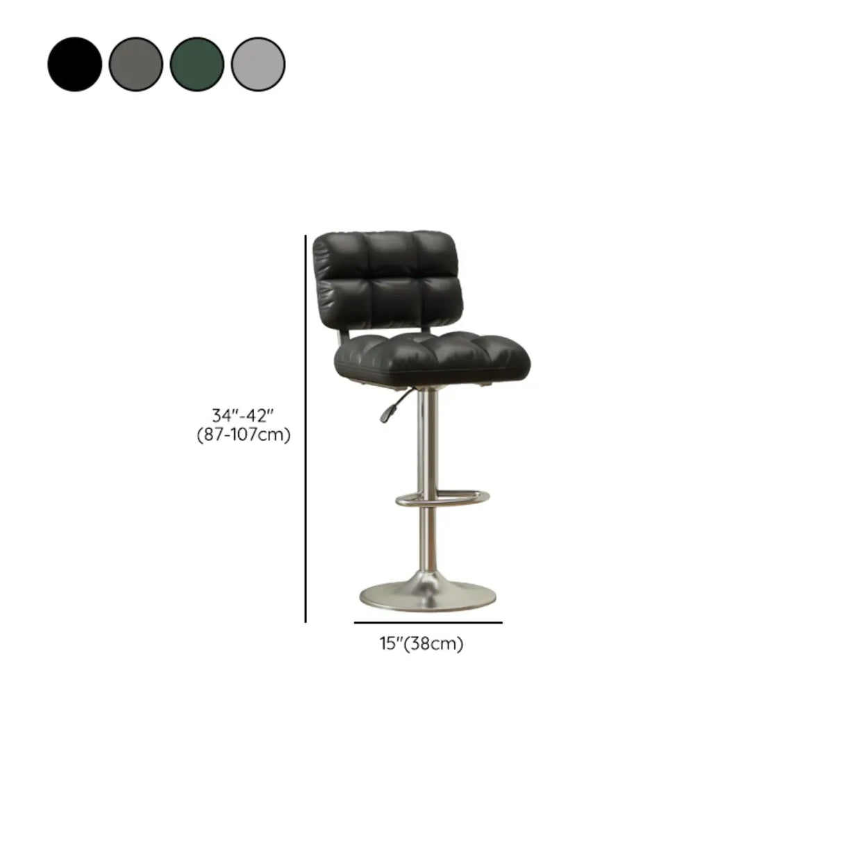 Modern Simple Rotating Height Adjustable Green Bar Stools