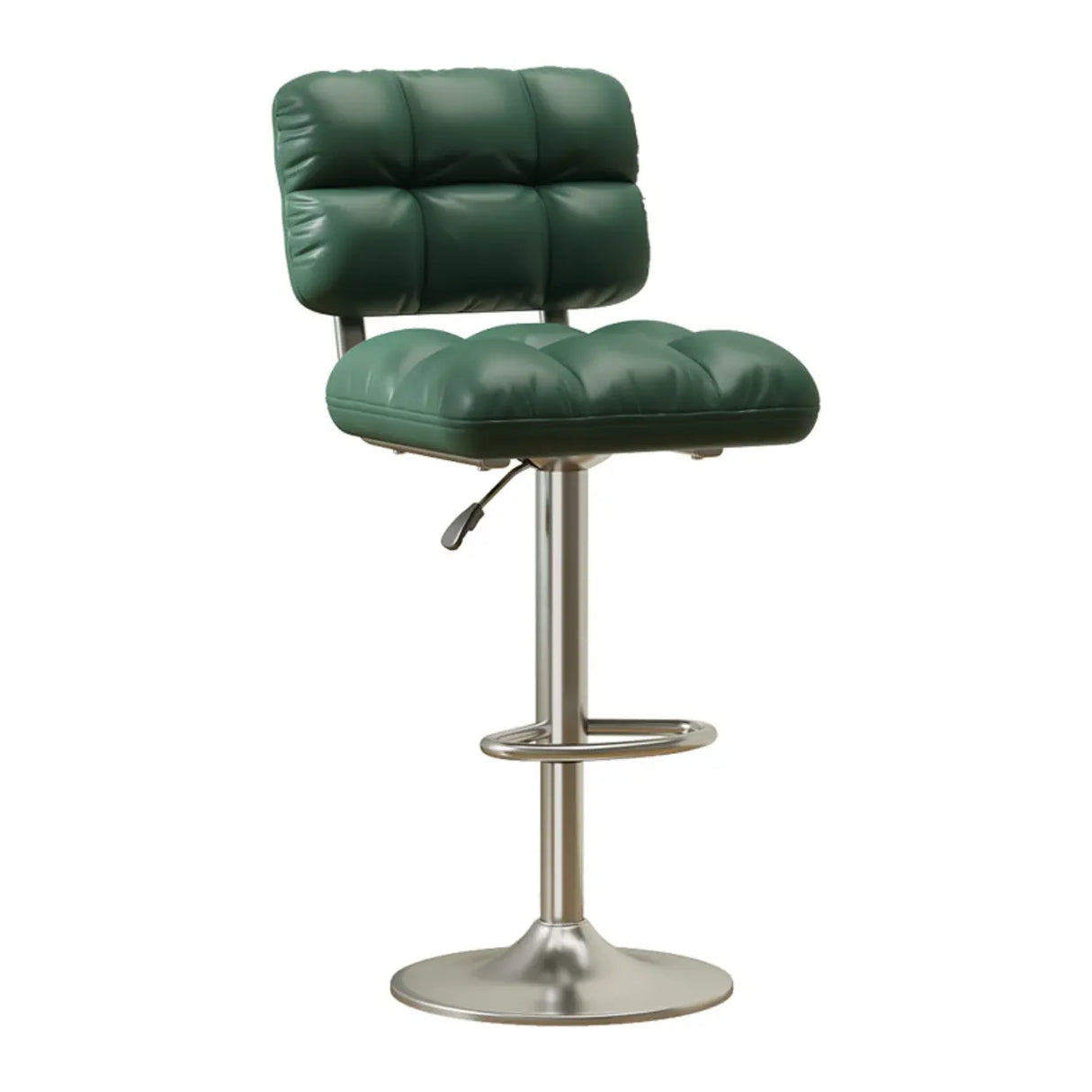 Modern Simple Rotating Height Adjustable Green Bar Stools Image - 4
