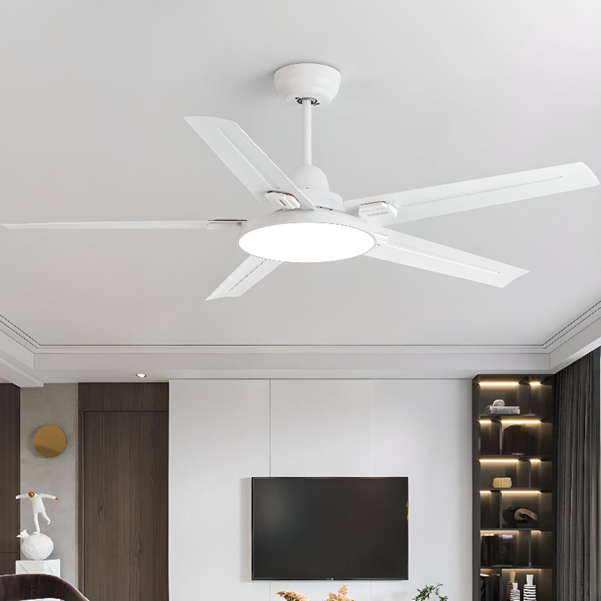Modern Simple Three Speed Standard Ceiling Fan Light Image - 3