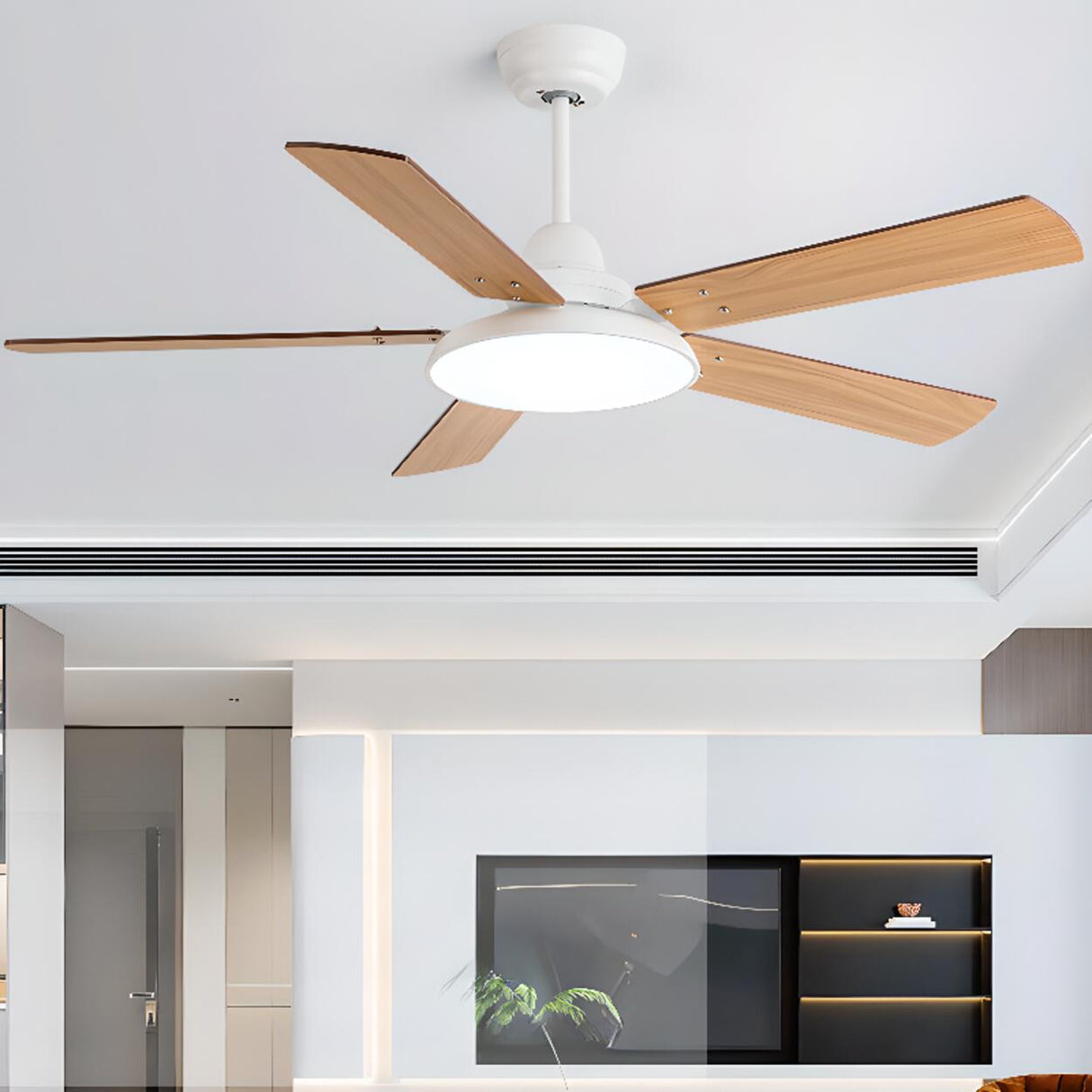 Modern Simple Three Speed Standard Ceiling Fan Light Image - 8